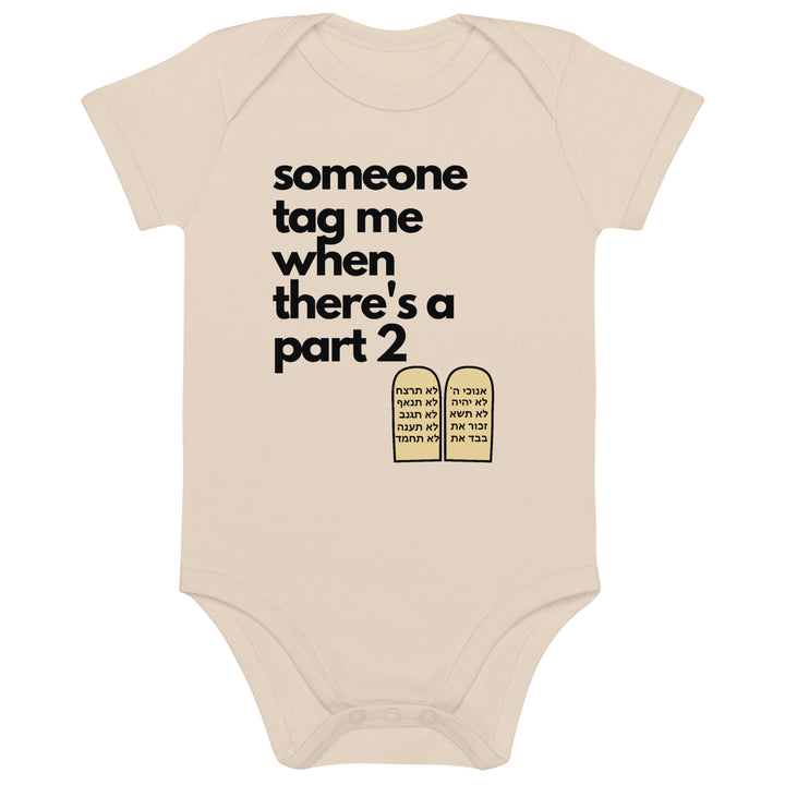 Someone Tag Me Jewish pride kids baby bodysuit in Organic Natural - back view