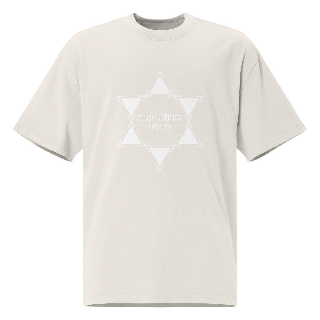 Jewish American Heritage Jewish pride t-shirt in Faded Bone - side view