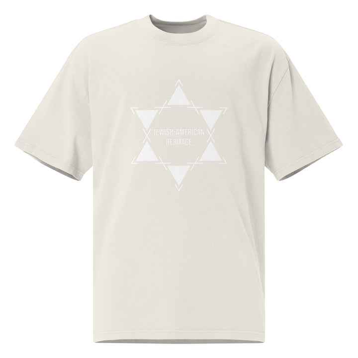 Jewish American Heritage Jewish pride t-shirt in Faded Bone - side view