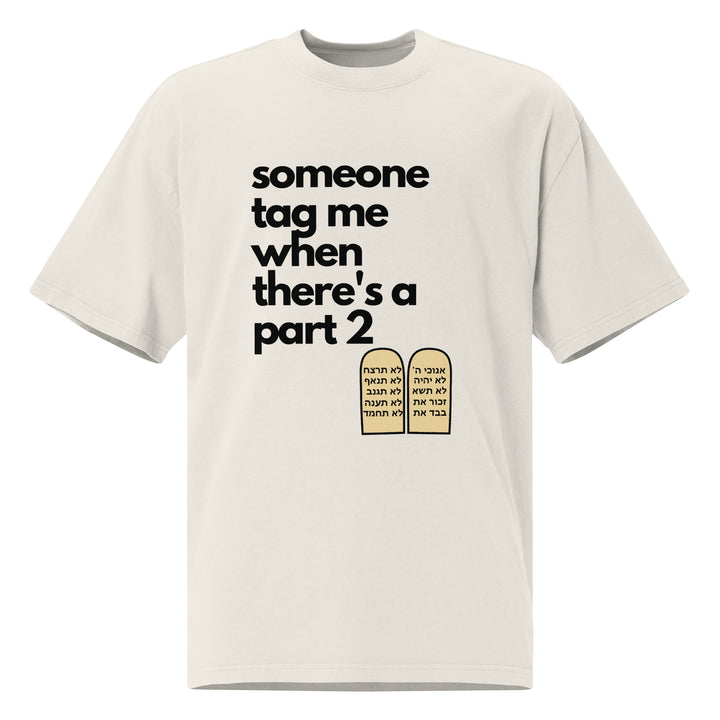 Someone Tag Me Jewish pride faded t-shirt in Faded Bone - detail view