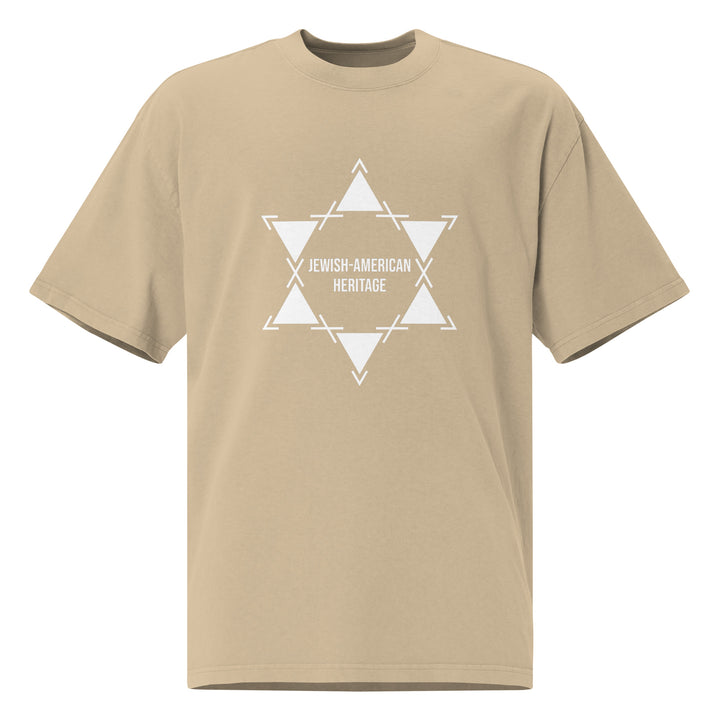 Jewish American Heritage Jewish pride t-shirt in Faded Khaki - front view