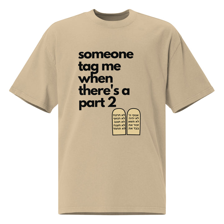 Someone Tag Me Jewish pride faded t-shirt in Faded Khaki - front view