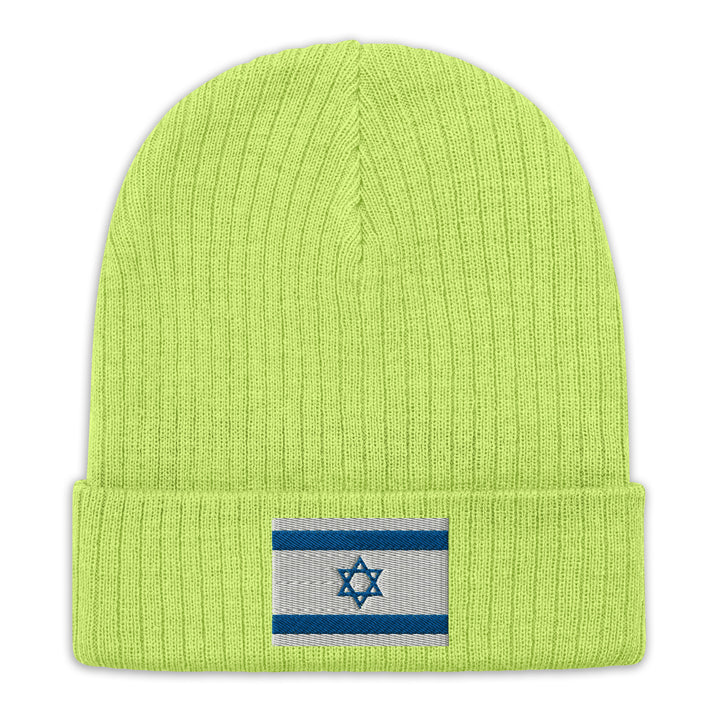 Ribbed Knit Beanie | Israel Flag