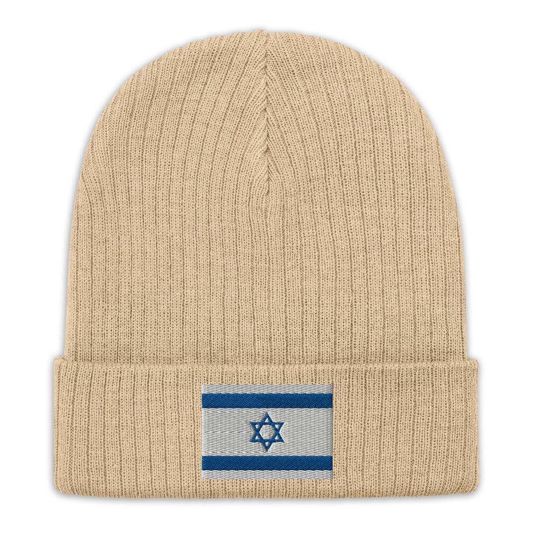 Ribbed Knit Beanie | Israel Flag