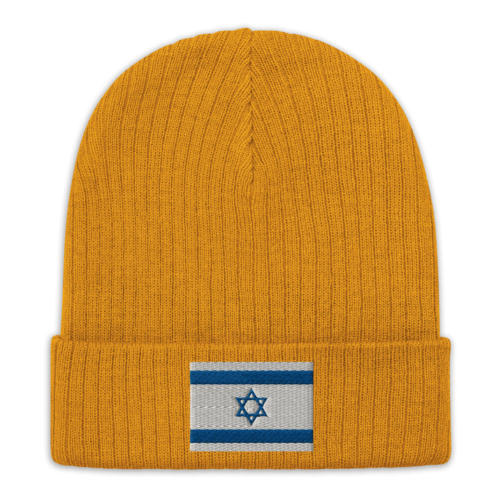 Ribbed Knit Beanie | Israel Flag