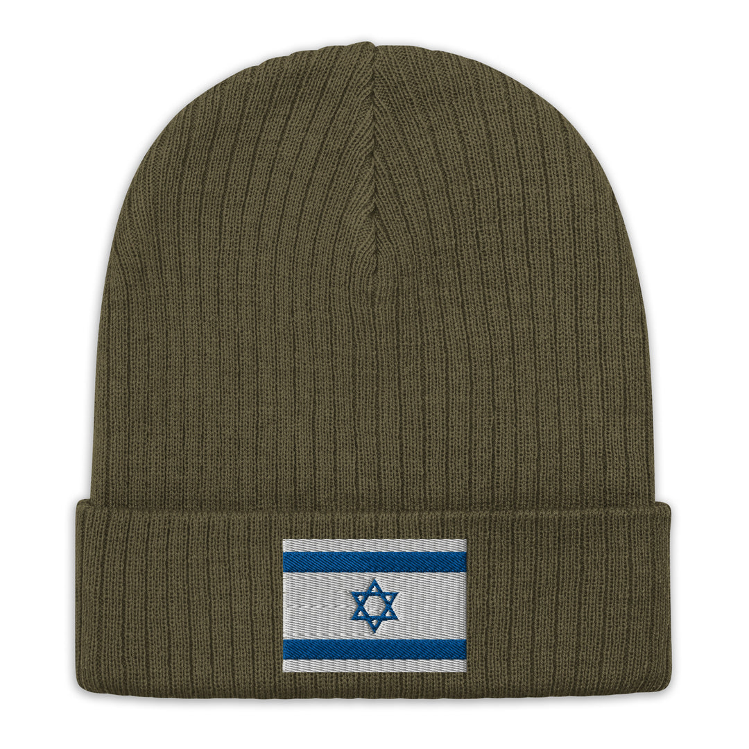 Ribbed Knit Beanie | Israel Flag