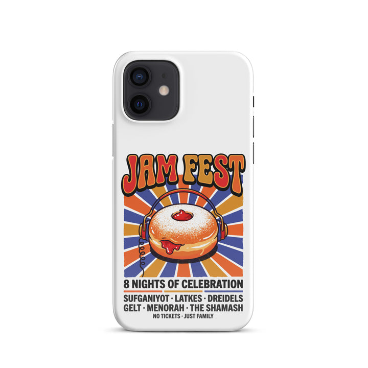 Jam Fest 8 Nights Jewish pride snap phone case for iPhone 12, glossy finish - front view