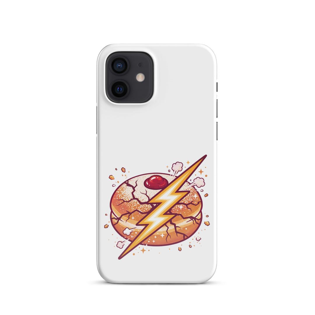 Sufganiyah Lightning Jewish pride snap phone case for iPhone 12, glossy finish - front view