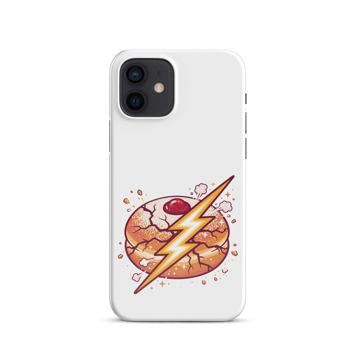 Sufganiyah Lightning Jewish pride snap phone case for iPhone 12, glossy finish - front view