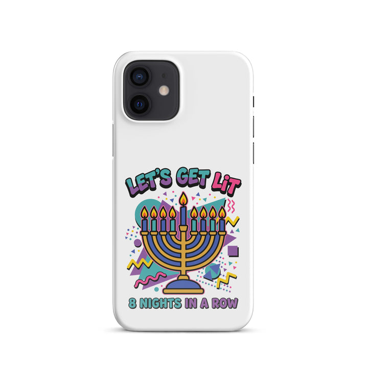 Lets Get Lit 90s Jewish pride snap phone case for iPhone 12, glossy finish - front view