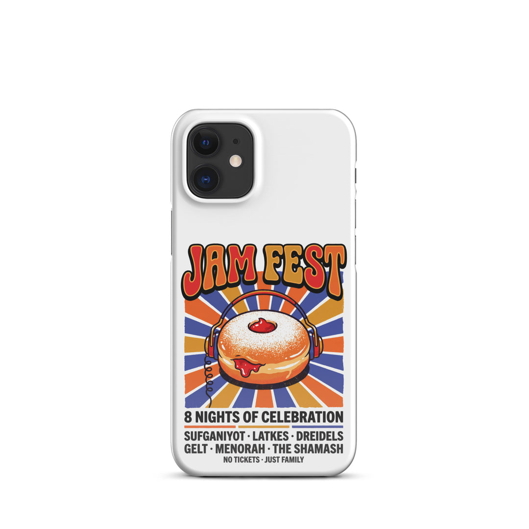 Jam Fest 8 Nights Jewish pride snap phone case for iPhone 12 Mini, glossy finish - front view