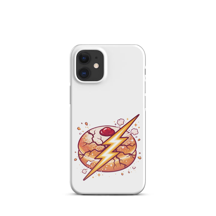 Sufganiyah Lightning Jewish pride snap phone case for iPhone 12 Mini, glossy finish - front view