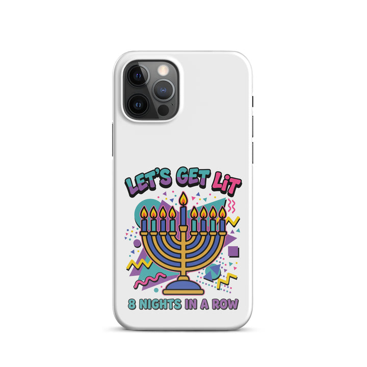 Lets Get Lit 90s Jewish pride snap phone case for iPhone 12 Pro, glossy finish - front view