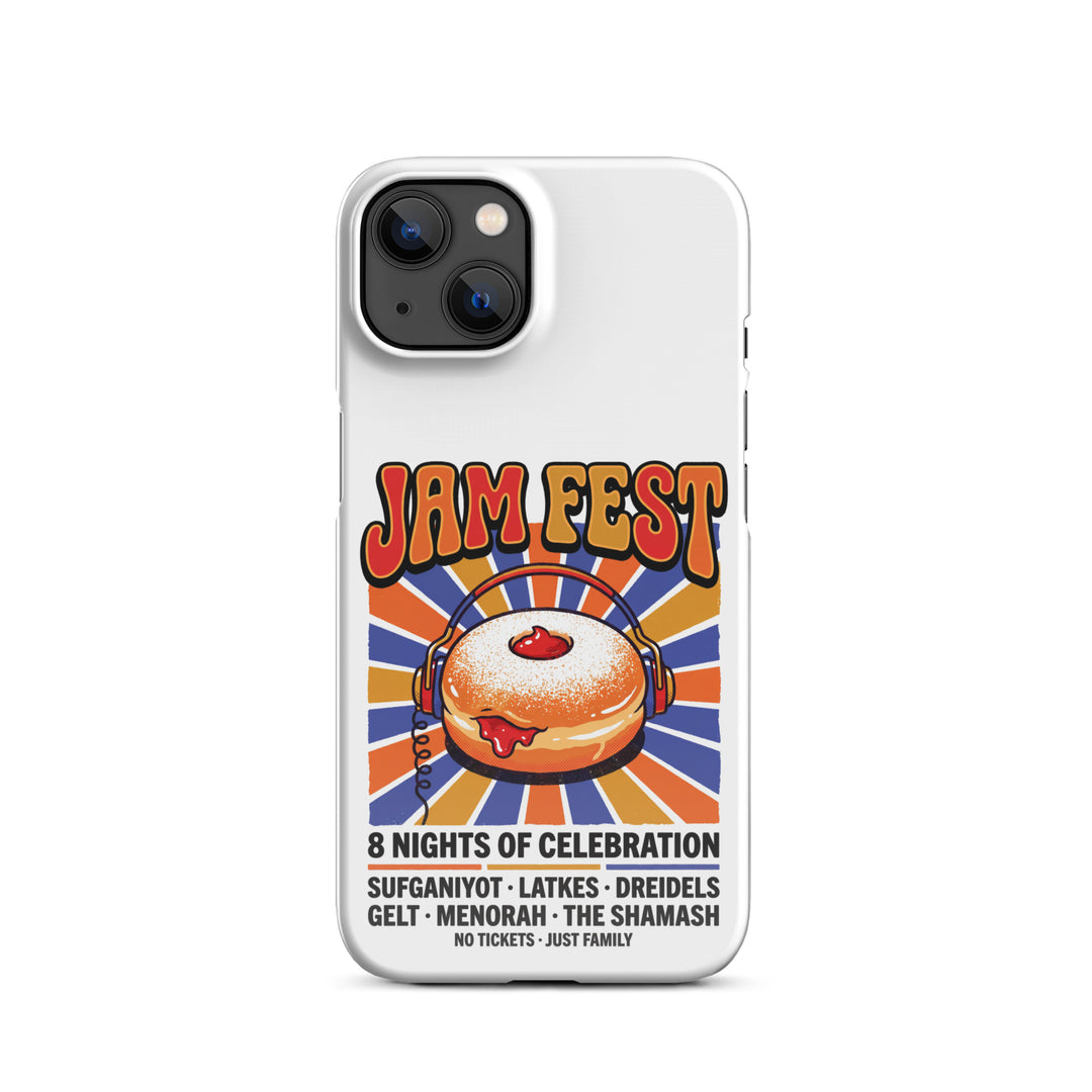 Jam Fest 8 Nights Jewish pride snap phone case for iPhone 13, glossy finish - front view