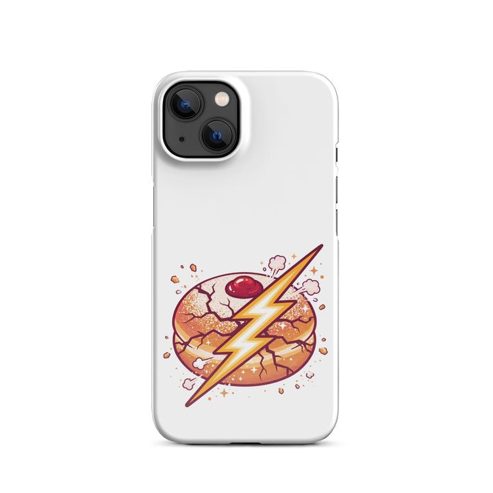 Sufganiyah Lightning Jewish pride snap phone case for iPhone 13, glossy finish - front view
