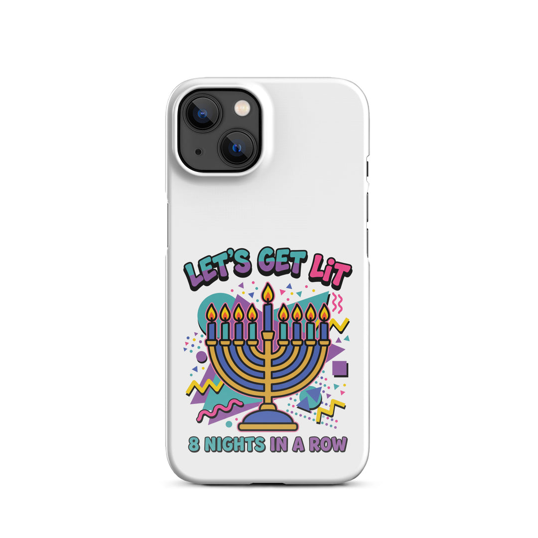 Lets Get Lit 90s Jewish pride snap phone case for iPhone 13, glossy finish - front view