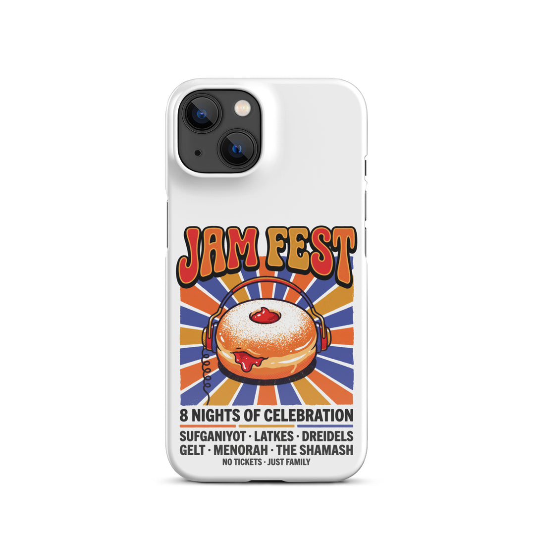 Jam Fest 8 Nights Jewish pride snap phone case for iPhone 14, glossy finish - front view