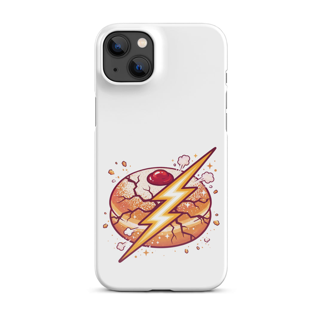 Sufganiyah Lightning Jewish pride snap phone case for iPhone 14 Plus, glossy finish - front view