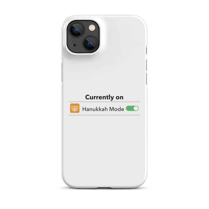 Hanukkah Mode Jewish pride snap phone case for iPhone 14 Plus, glossy finish - front view