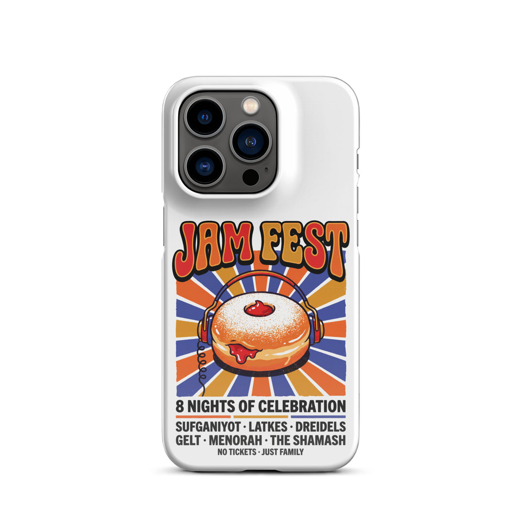 Jam Fest 8 Nights Jewish pride snap phone case for iPhone 14 Pro, glossy finish - front view