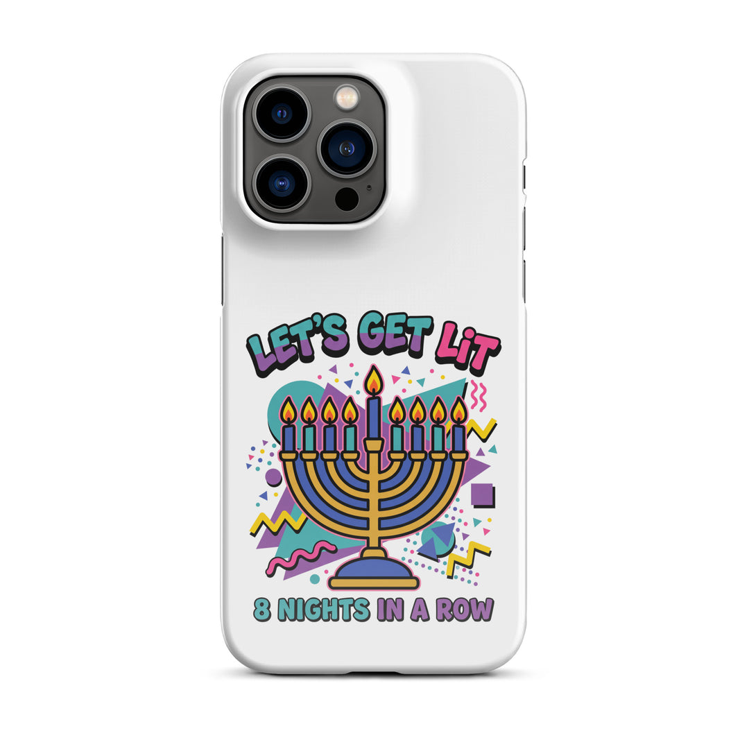 Lets Get Lit 90s Jewish pride snap phone case for iPhone 14 Pro Max, glossy finish - front view