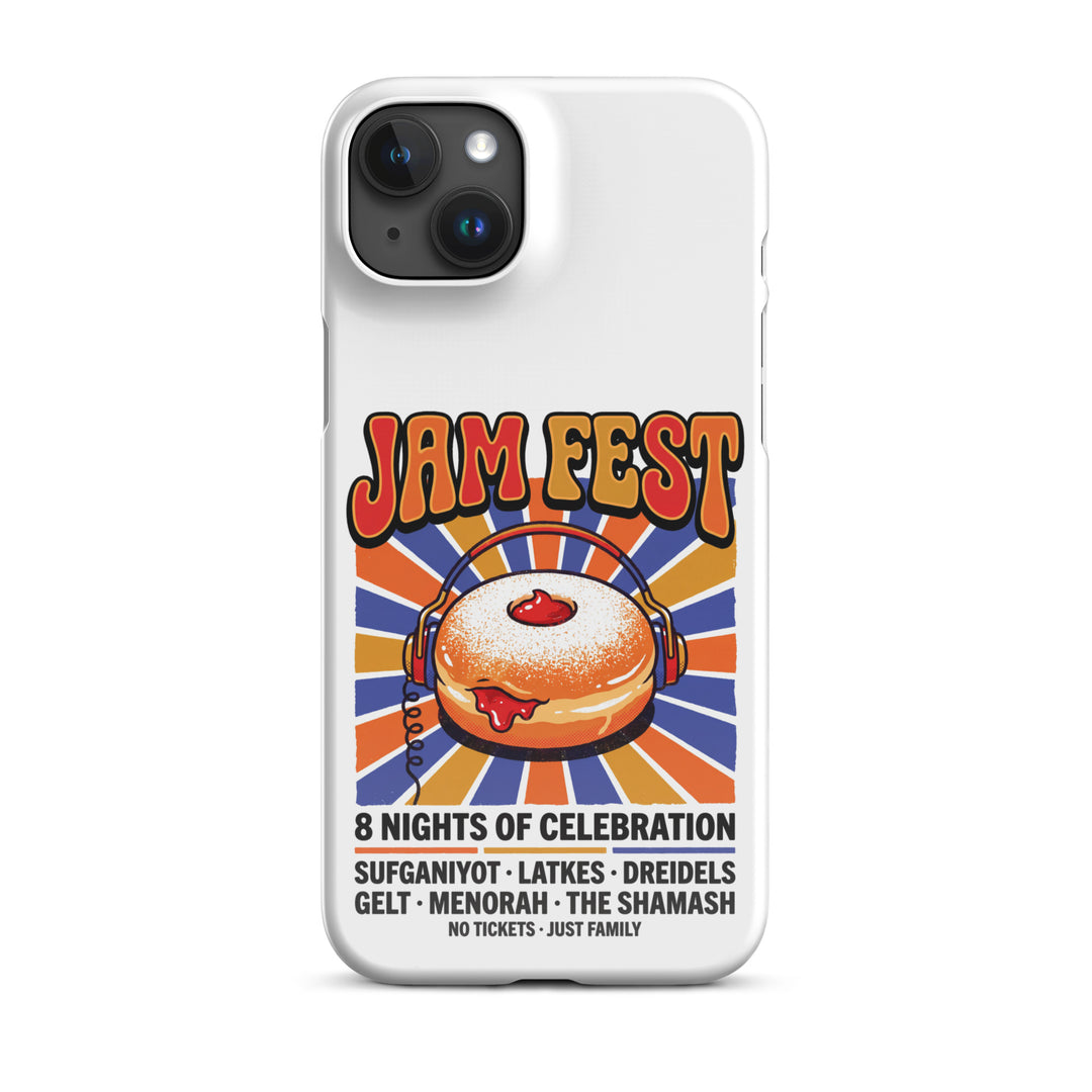 Jam Fest 8 Nights Jewish pride snap phone case for iPhone 15 Plus, glossy finish - front view