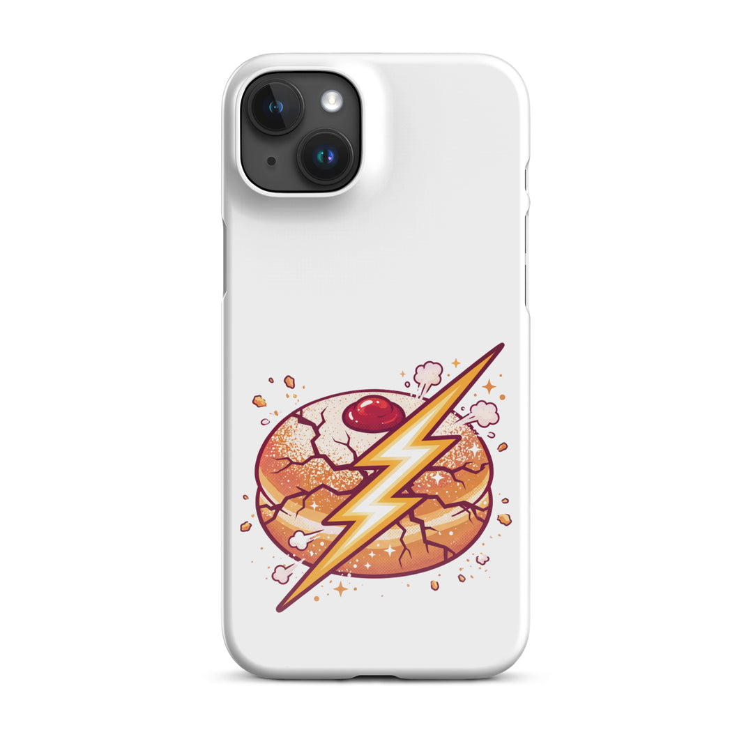 Sufganiyah Lightning Jewish pride snap phone case for iPhone 15 Plus, glossy finish - front view