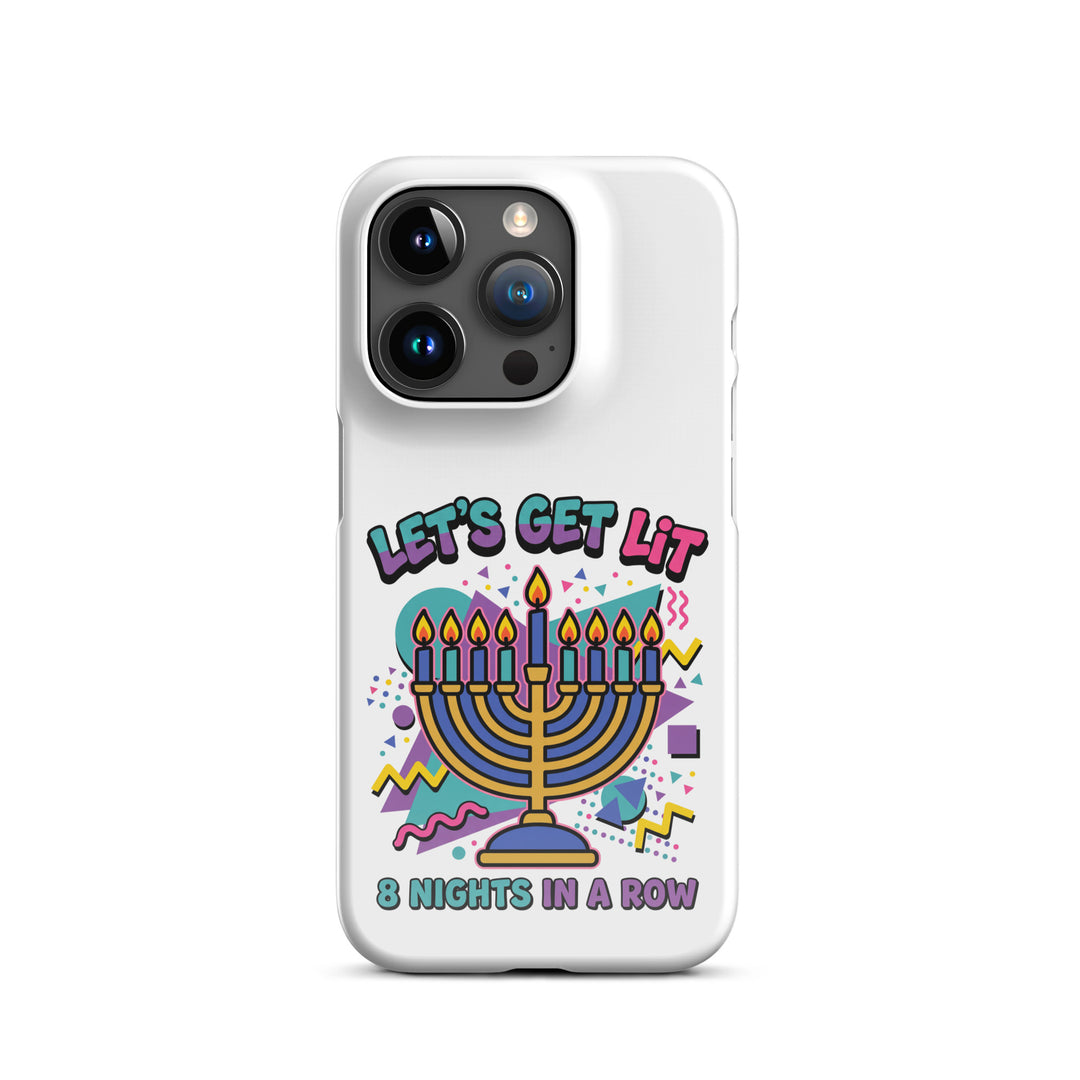 Lets Get Lit 90s Jewish pride snap phone case for iPhone 15 Pro, glossy finish - front view