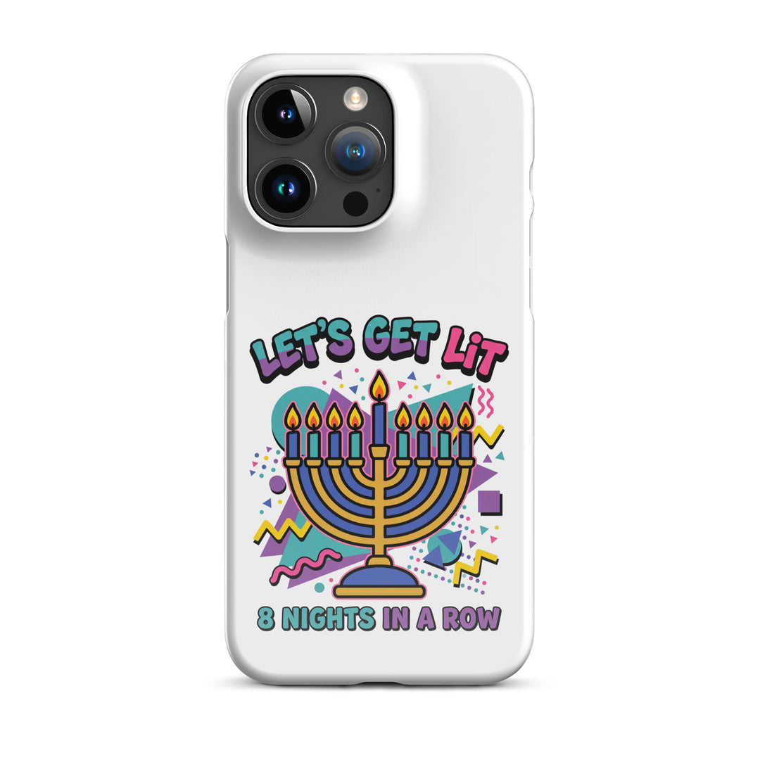 Lets Get Lit 90s Jewish pride snap phone case for iPhone 15 Pro Max, glossy finish - front view