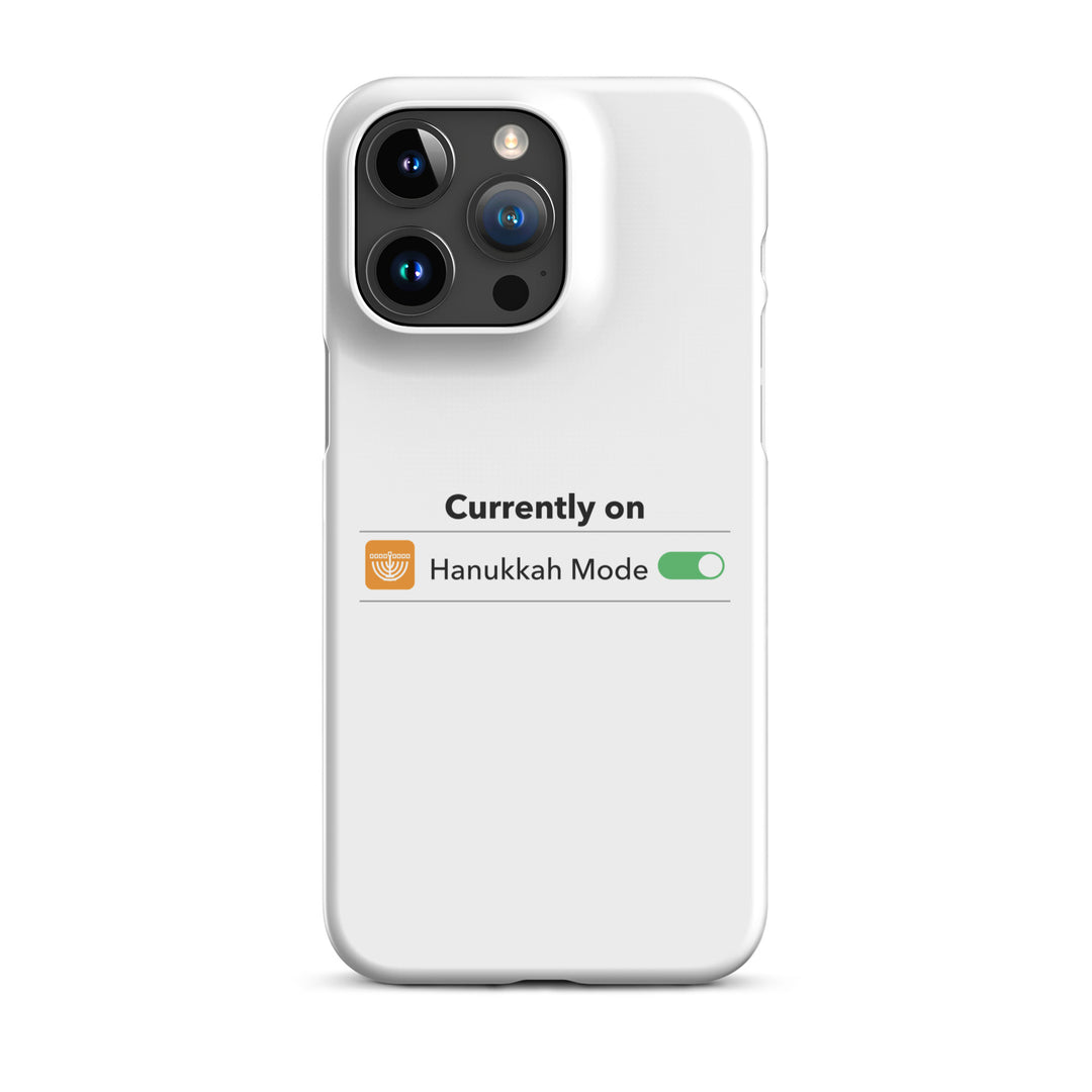 Hanukkah Mode Jewish pride snap phone case for iPhone 15 Pro Max, glossy finish - front view