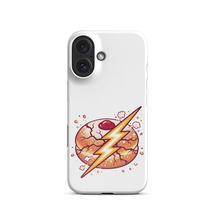 Sufganiyah Lightning Jewish pride snap phone case for iPhone 16, glossy finish - front view