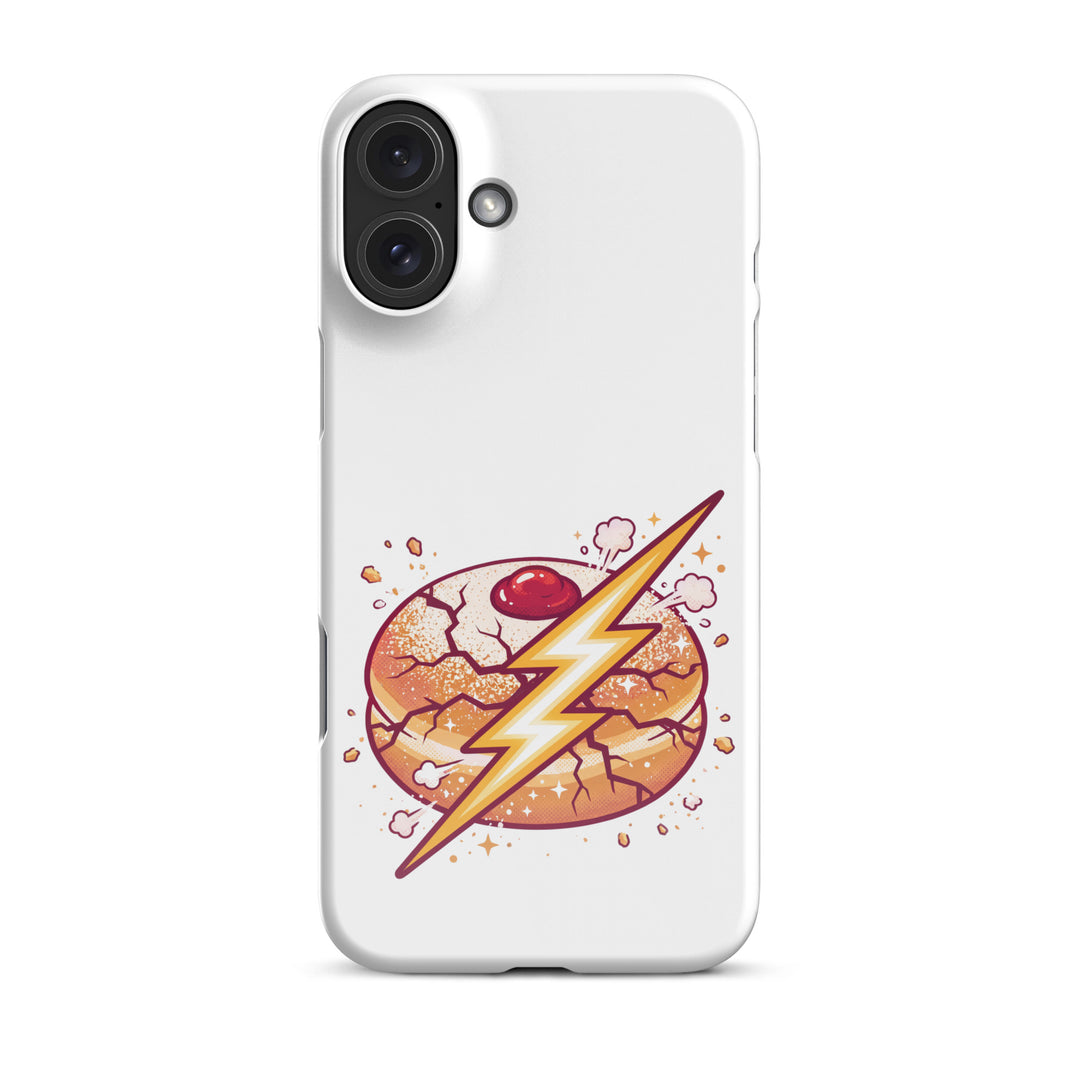 Sufganiyah Lightning Jewish pride snap phone case for iPhone 16 Plus, glossy finish - front view