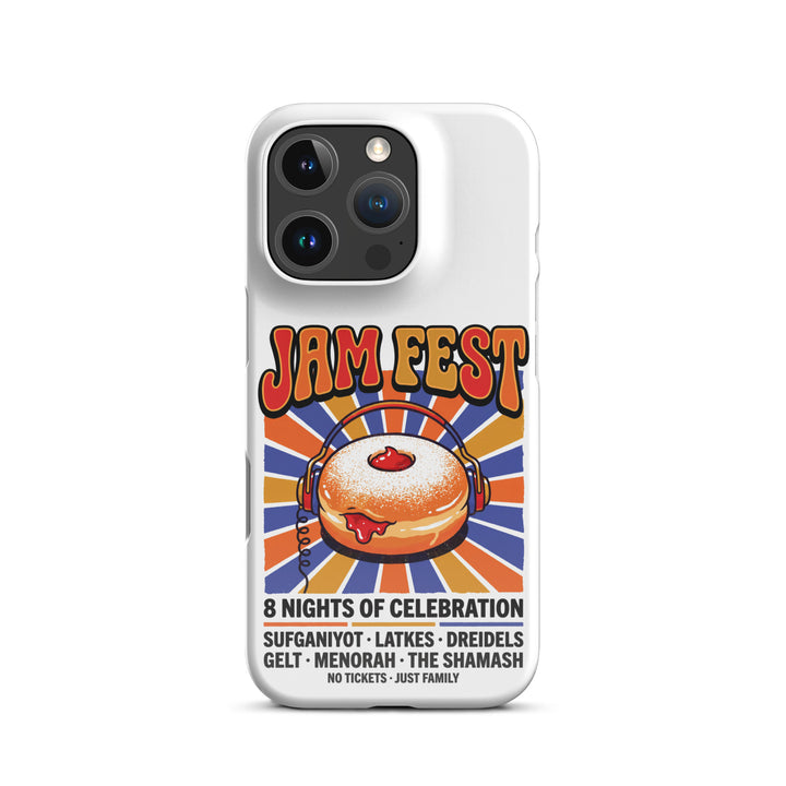 Jam Fest 8 Nights Jewish pride snap phone case for iPhone 16 Pro, glossy finish - front view