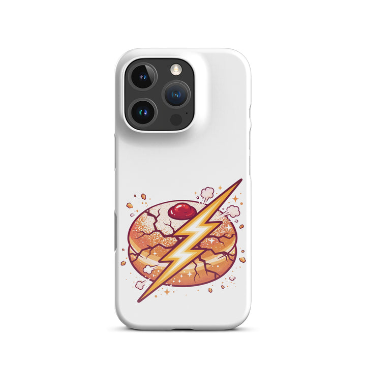 Sufganiyah Lightning Jewish pride snap phone case for iPhone 16 Pro, glossy finish - front view