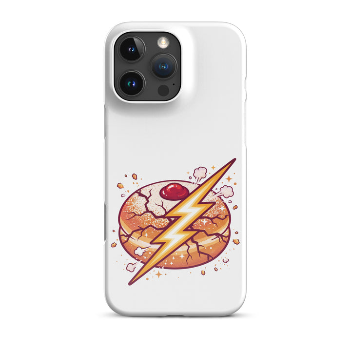 Sufganiyah Lightning Jewish pride snap phone case for iPhone 16 Pro Max, glossy finish - front view