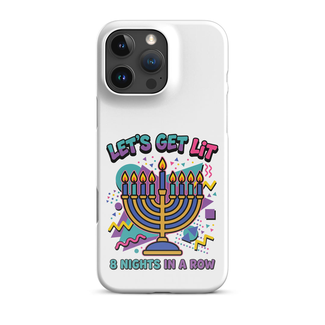 Lets Get Lit 90s Jewish pride snap phone case for iPhone 16 Pro Max, glossy finish - front view