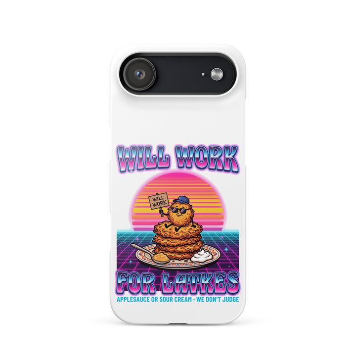 Will Work for Latkes 80s Jewish pride snap phone case for iPhone 17 Air, glossy finish - front view