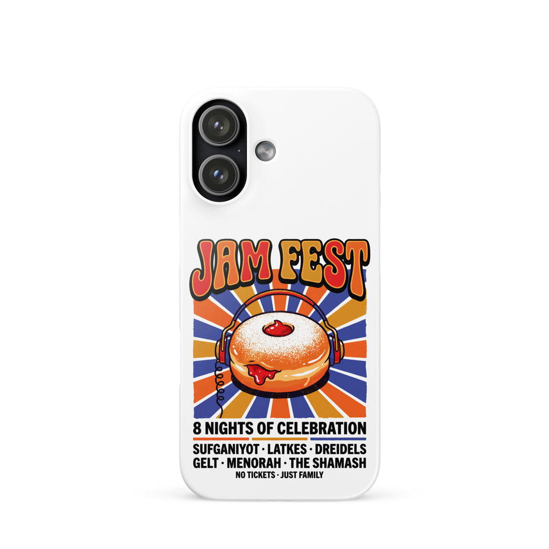 Jam Fest 8 Nights Jewish pride snap phone case for iPhone 17, glossy finish - front view