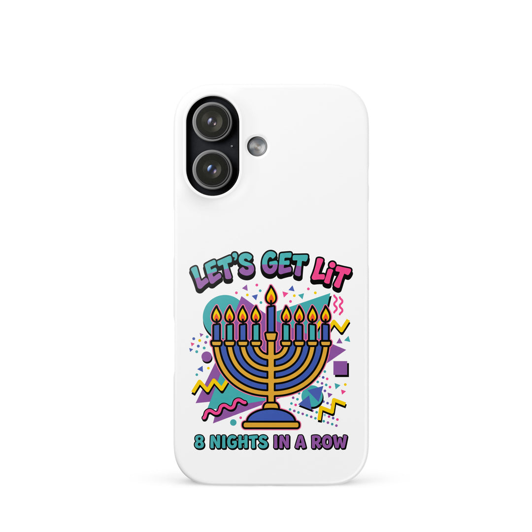 Lets Get Lit 90s Jewish pride snap phone case for iPhone 17, glossy finish - front view