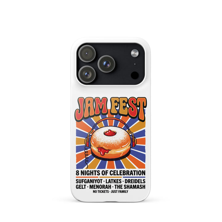 Jam Fest 8 Nights Jewish pride snap phone case for iPhone 17 Pro, glossy finish - front view