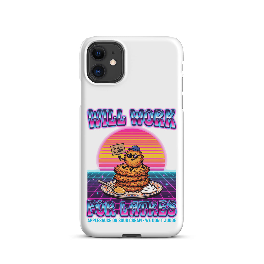 Will Work for Latkes 80s Jewish pride snap phone case for iPhone 11, matte finish - front view