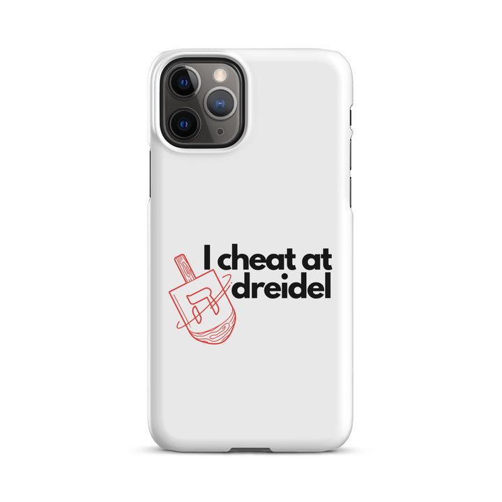 I Cheat At Dreidel Jewish pride snap case for iphone® in Matte - flat lay