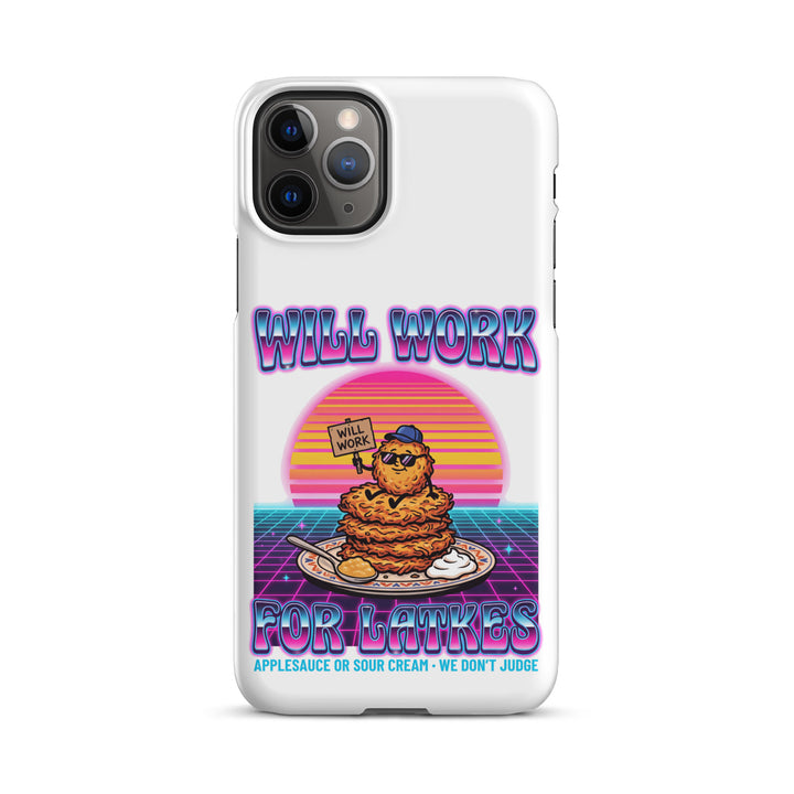 Will Work for Latkes 80s Jewish pride snap phone case for iPhone 11 Pro, matte finish - front view