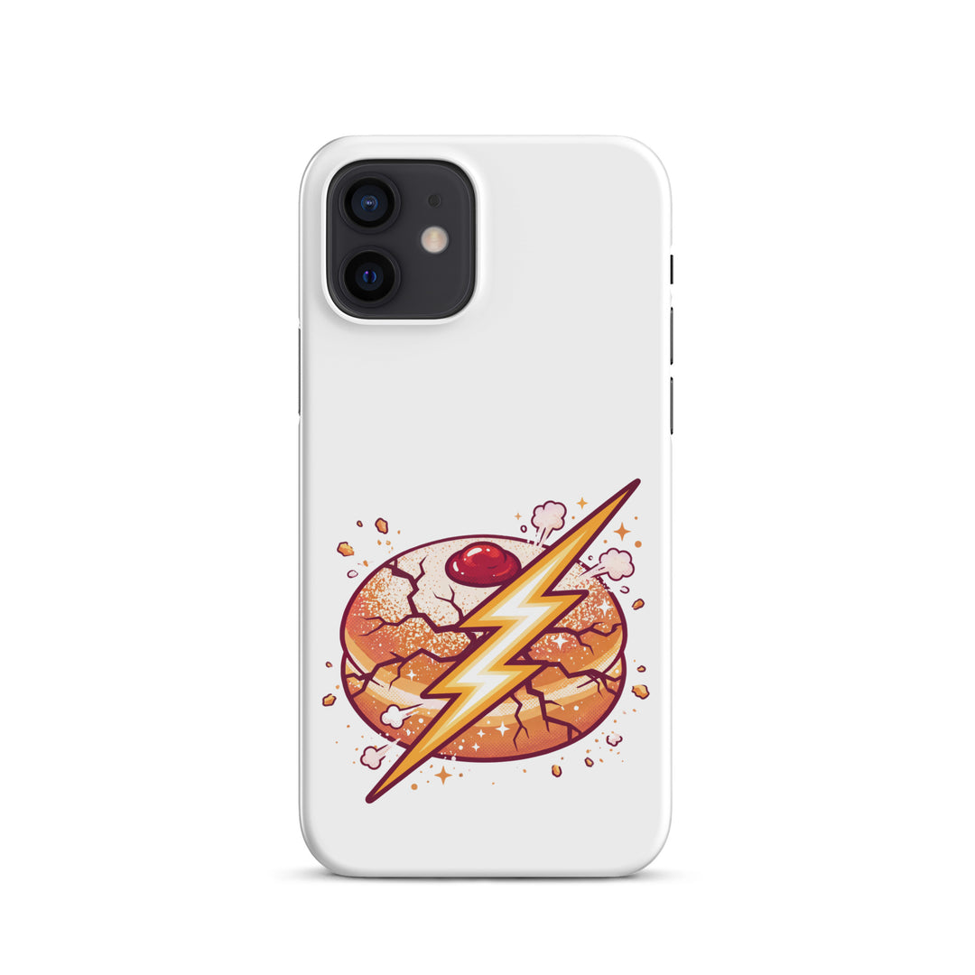 Sufganiyah Lightning Jewish pride snap phone case for iPhone 12, matte finish - front view