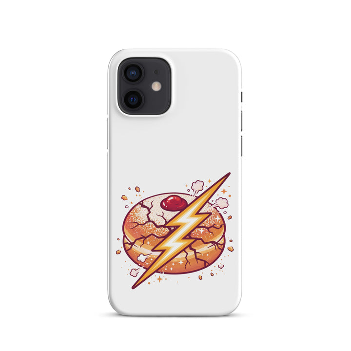 Sufganiyah Lightning Jewish pride snap phone case for iPhone 12, matte finish - front view