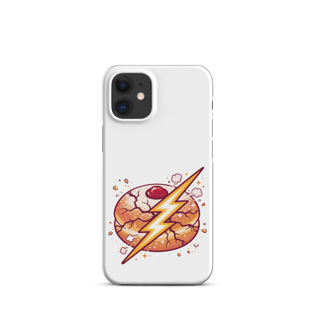 Sufganiyah Lightning Jewish pride snap phone case for iPhone 12 Mini, matte finish - front view