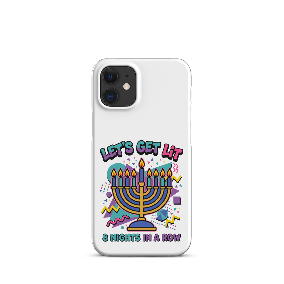 Lets Get Lit 90s Jewish pride snap phone case for iPhone 12 Mini, matte finish - front view