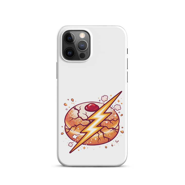 Sufganiyah Lightning Jewish pride snap phone case for iPhone 12 Pro, matte finish - front view