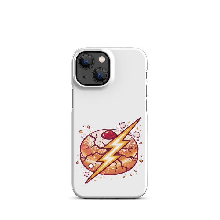 Sufganiyah Lightning Jewish pride snap phone case for iPhone 13 Mini, matte finish - front view
