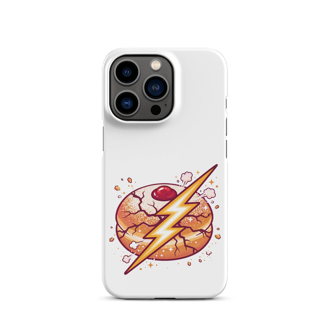 Sufganiyah Lightning Jewish pride snap phone case for iPhone 13 Pro, matte finish - front view